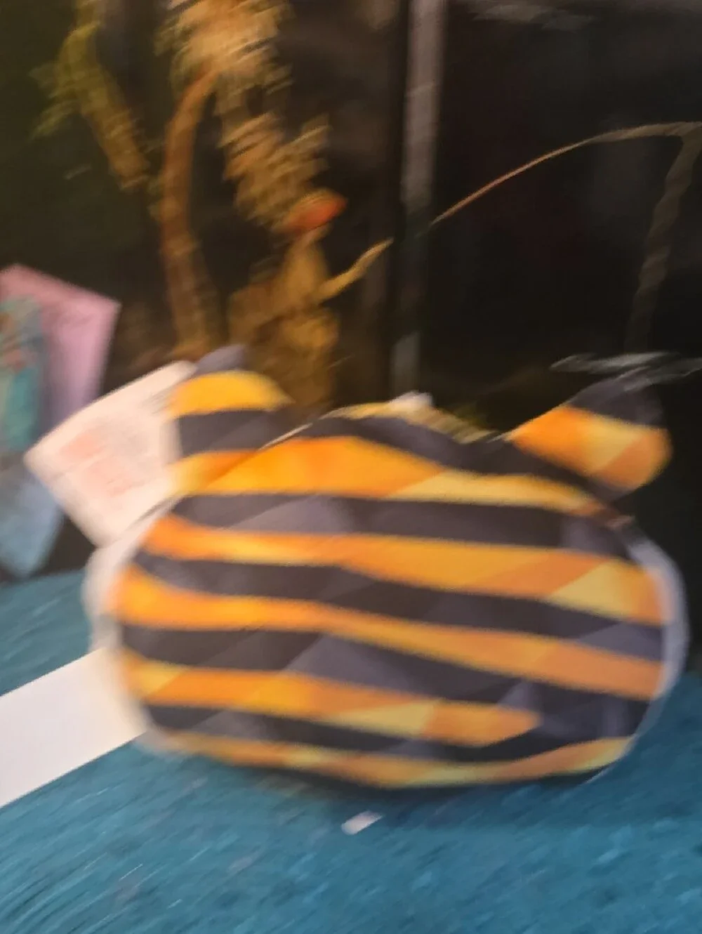Fiesta Yellow and Black Tiger Cat Plush Toy